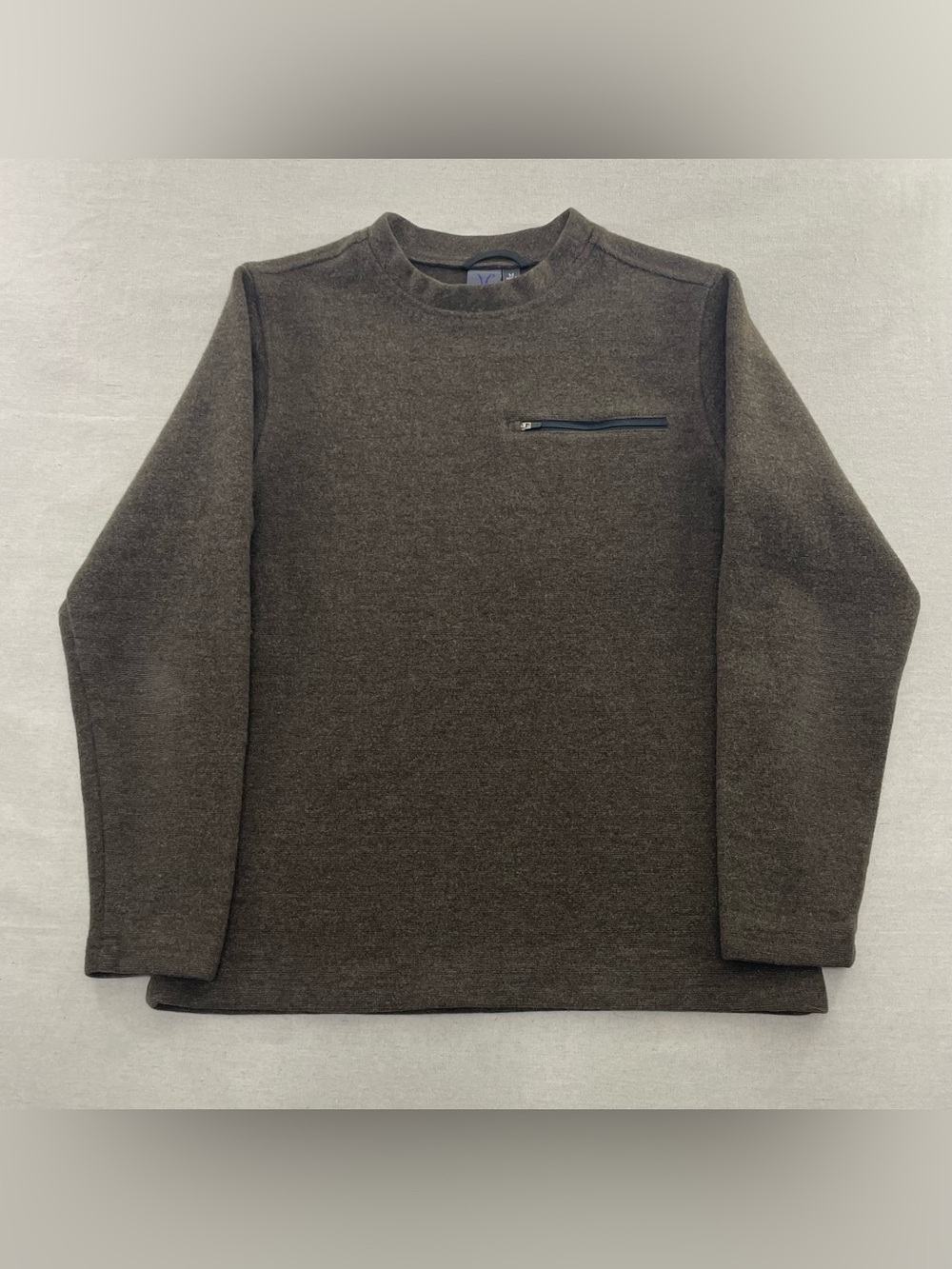 Ibex Shak Men's M Brown Merino Wool Blend Crewneck Midlayer Made In USA Outdoor